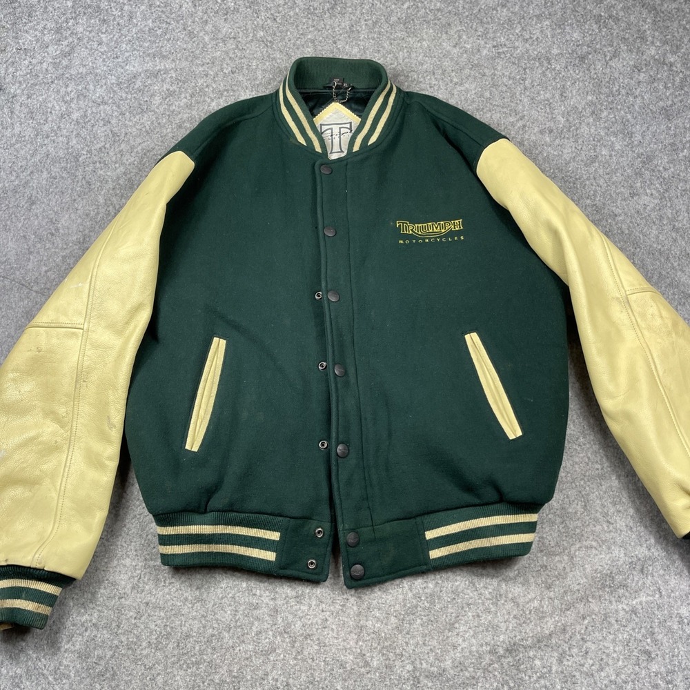 Vintage‎ 90s Triumph Motorcycles Varsity Jacket Size Large